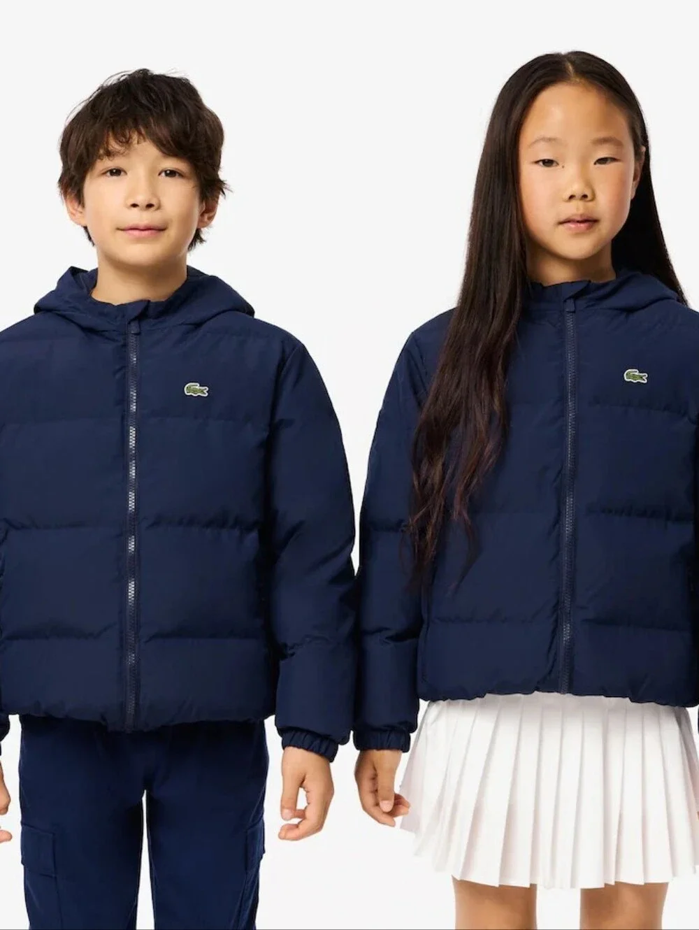 Lacoste Kid's' Navy Hooded Puffer Jacket Size 5